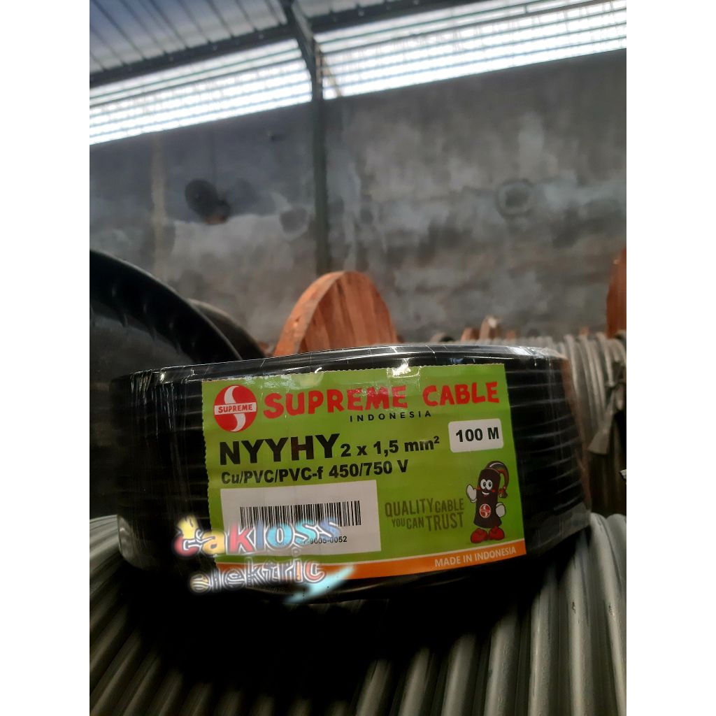 Kabel Listrik Serabut NYYHY 2x1,5mm SUPREME / @100m NYYHY 2x1.5mm 2x1.5 mm