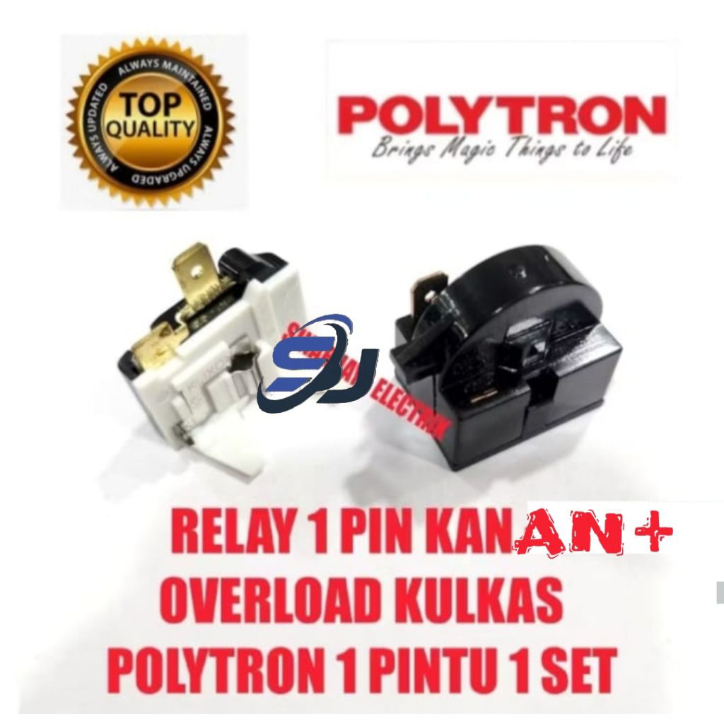 PTC RELAY DAN OVERLOAD KULKAS POLYTRON 1 PINTU / RELAY KULKAS POLYTRON 1 PINTU