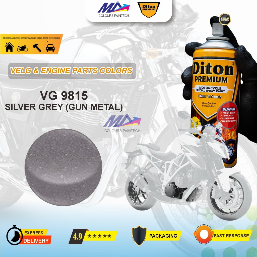 [TERMURAH] DITON PREMIUM VELG& ENGINE VG 9815 SILVER GREY CAT SEMPROT PYLOX PILOK