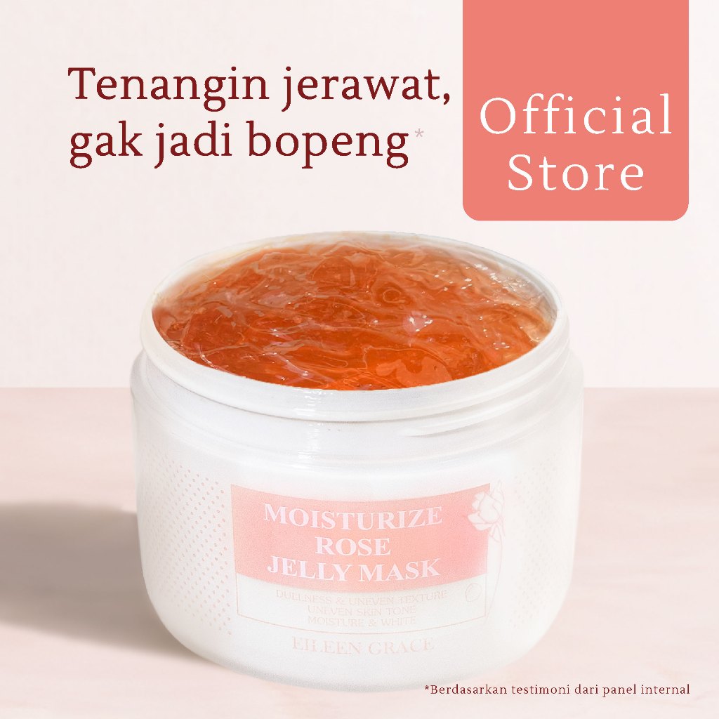 EILEEN GRACE - Moisturize Rose Jelly Mask 300 ml Masker Wajah Jerawat Bruntus Bopeng Bekas Jerawat