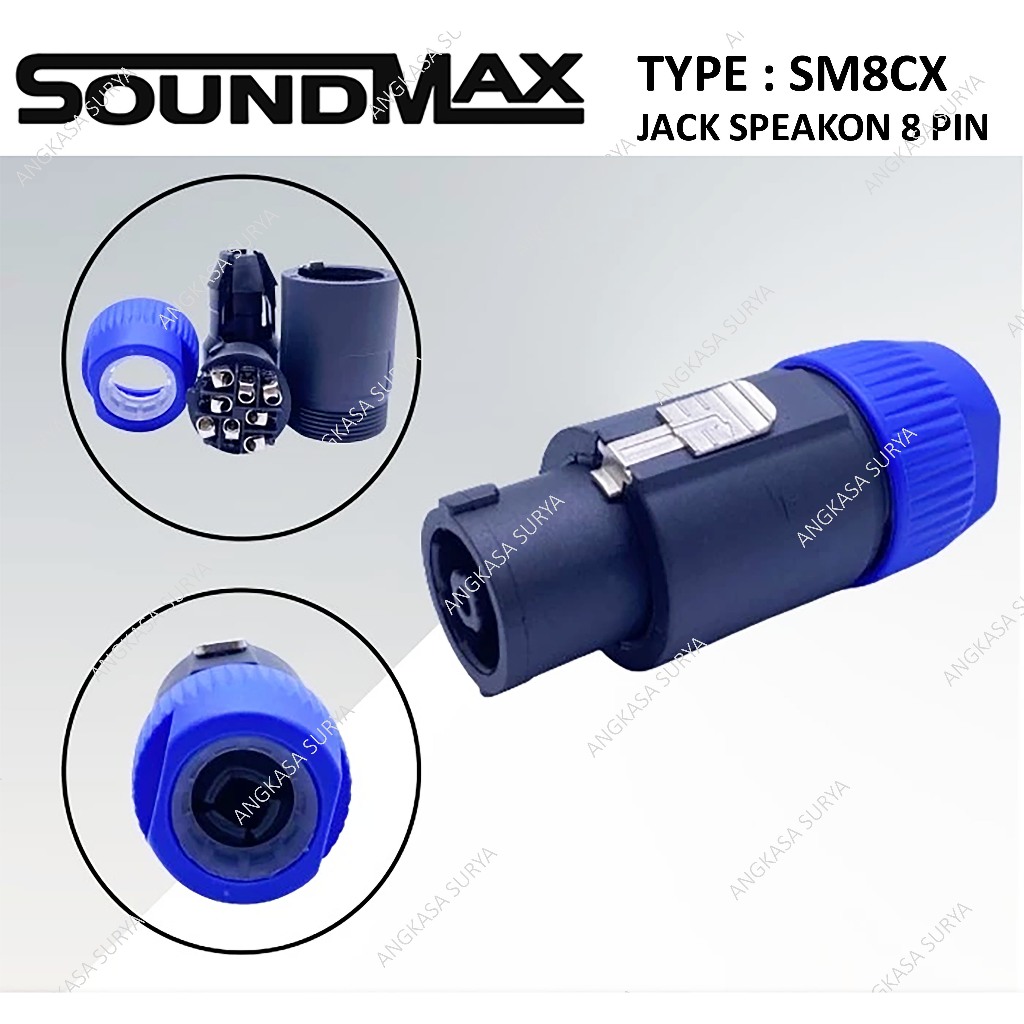 Jack Speakon SOUNDMAX SM8CX Original / Jack spikon 8 Pin Soundmax SM-8CX /Jeck Spikon 8Pin