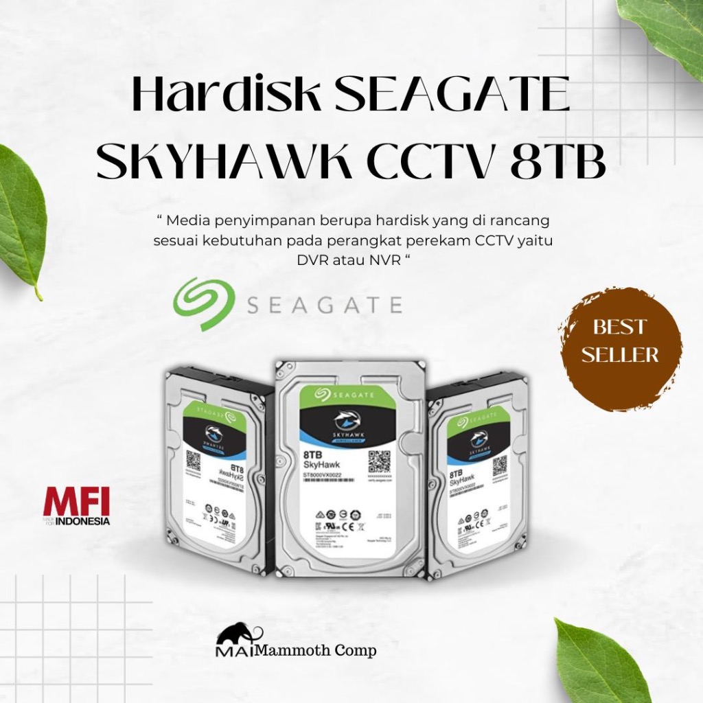Hardisk SEAGATE SKYHAWK CCTV 8TB  - HDD INTERNAL