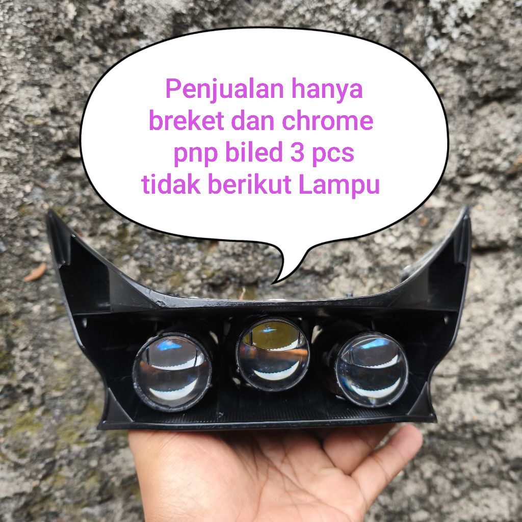 reflektor lampu beat deluxe gen2 original set breket biled h4 3 lampu