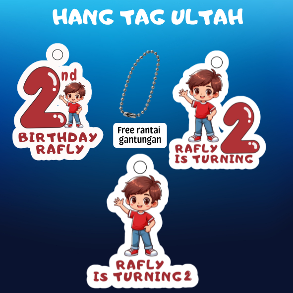 25 pcs Hang tag ulang tahun anak COWOK/hangtag ulang tahun karakter/label tag ulang tahun murah/hang