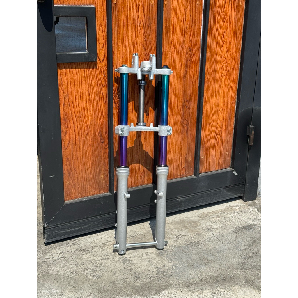 (bisa cod) shock depan skok depan ninja pnp cb gl mp tigee skok depan ninja as rainbow biru bottom s