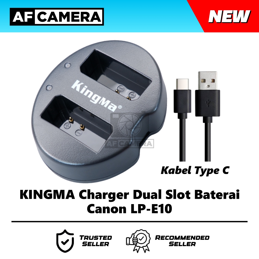 KINGMA Charger Cas Dual Slot Baterai LP-E10 For Canon 1100D 1200D 1300D 1500D 3000D 4000D