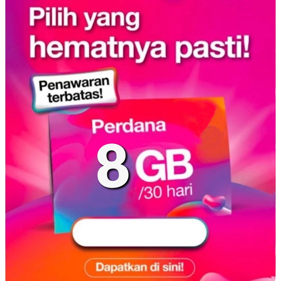 Kartu Perdana Tri Plus Kuota 3Gb Masa Aktif Kuota 30hari