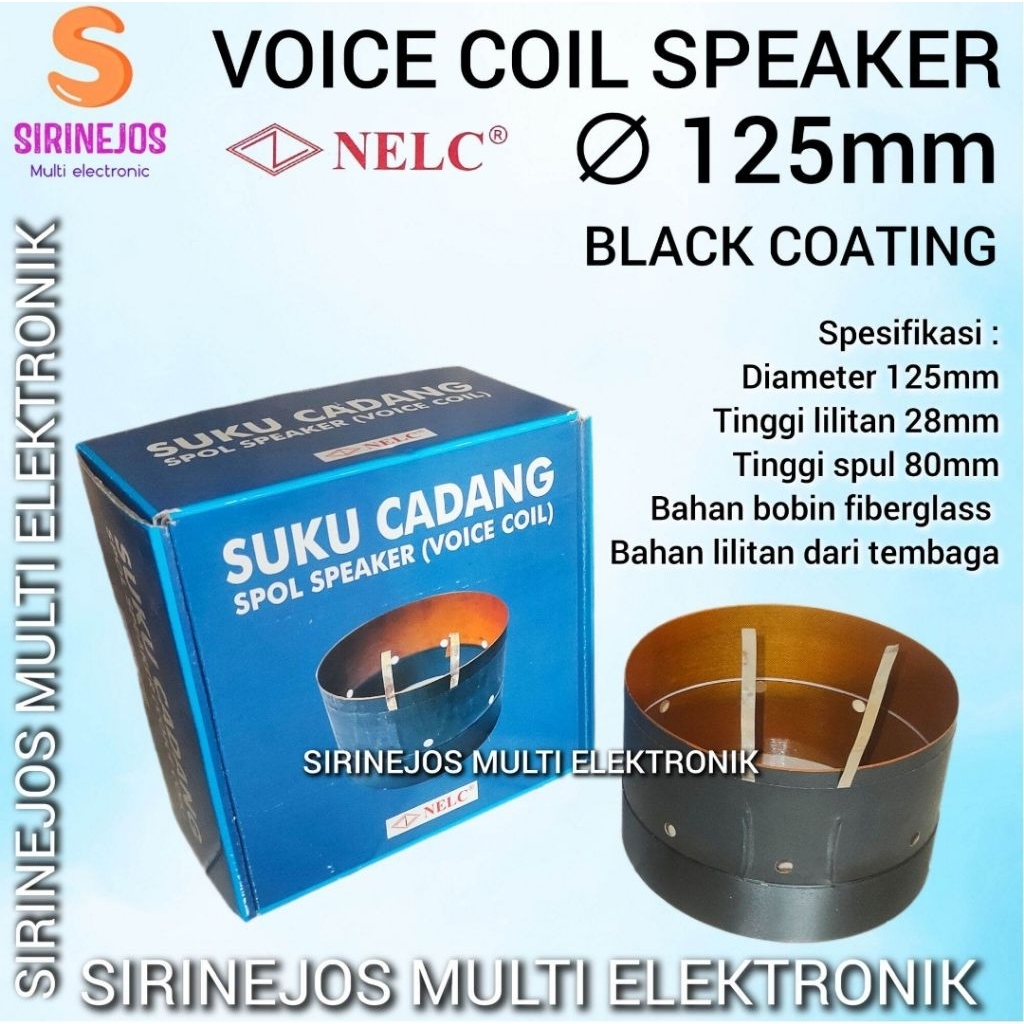 SPUL NELC 125MM BLACK COATING VOICE COIL 5IN SPOOL 5IN  SPUL SPEAKER 18 INCHI