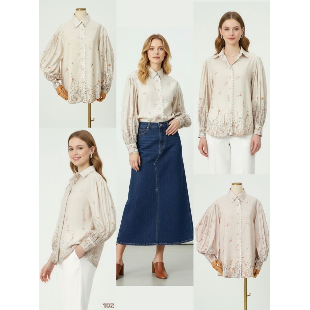 Grosir Kemeja Blouse T182 Linen Spring Kohls Atasan Wanita