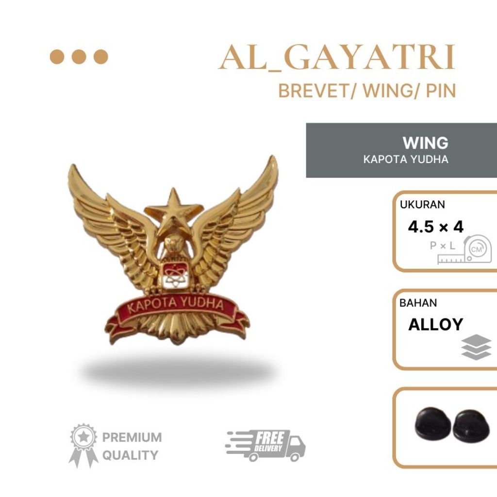 WING KAPOTA YUDHA / CKE | Brevet Kualitas Premium | Brevet TNI/Pin/Bros