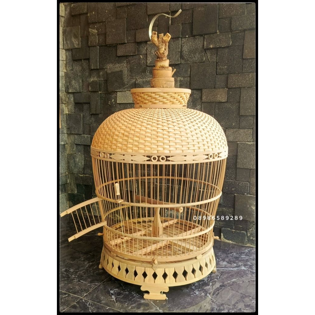 Sangkar burung perkutut full bambu