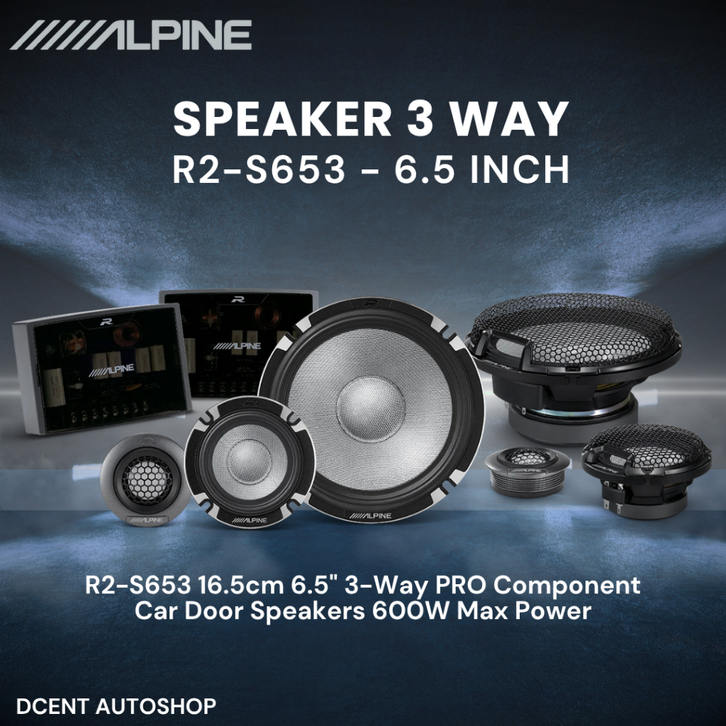 Speaker 3 Way Mobil - Alpine R2-S653 - 6.5 Inch - 3 Way Component Speaker Audio Mobil - Plug N Play 