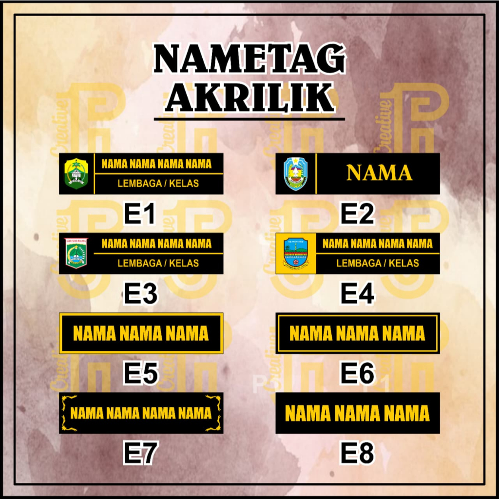 NAME TAG PAPAN NAMA | PAPAN DADA AKRILIK PRINT UV | NAME TAG SATUAN CANTIK