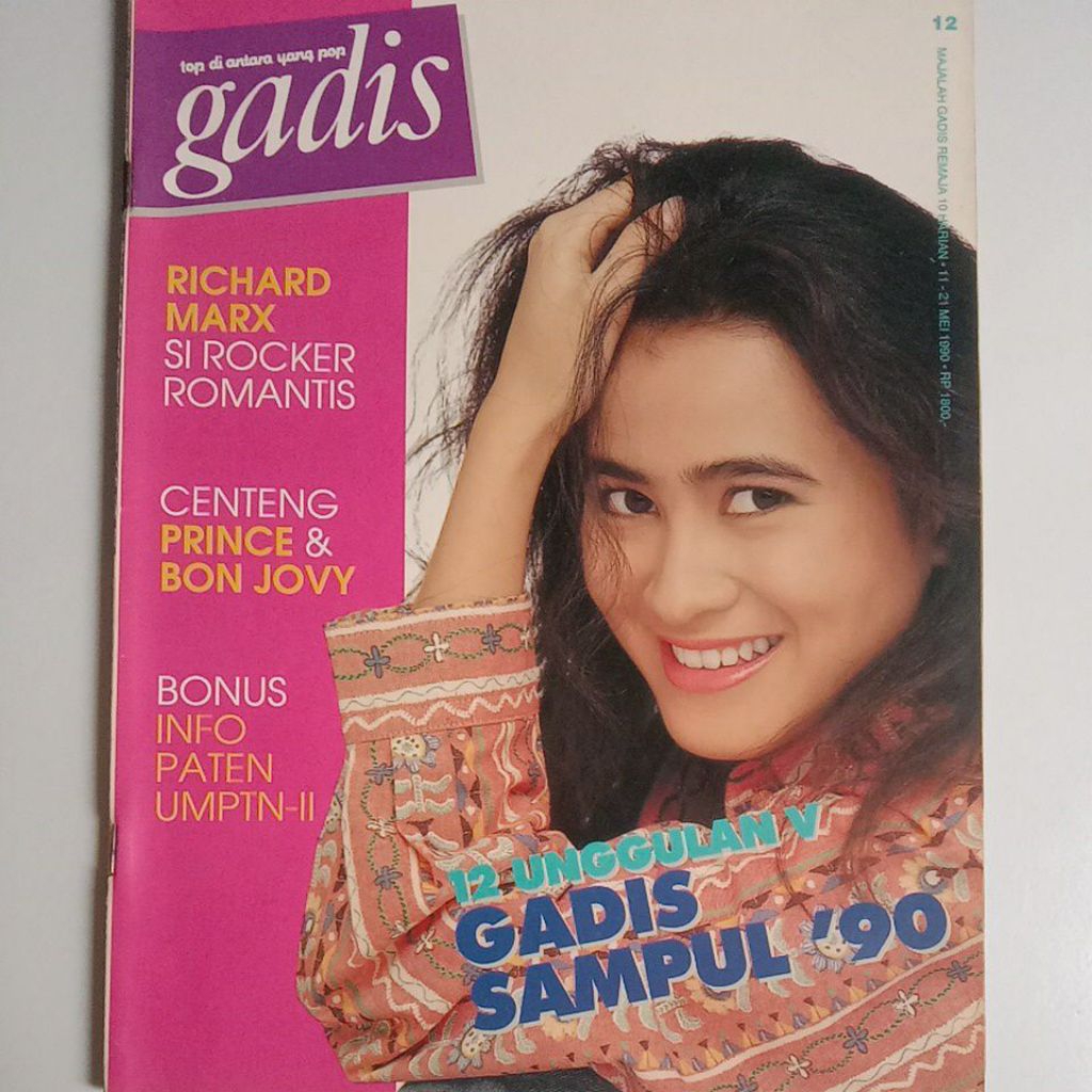 Majalah Gadis Tahun 1990 Cover Rizkiaty Mulan