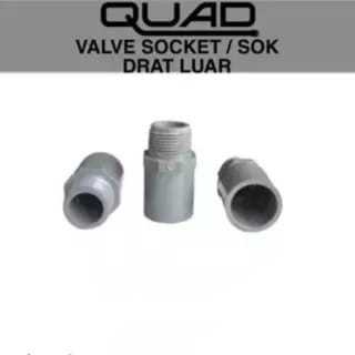 Quad Valve Socket SOK Drat Luar / Sambungan Drat Luar PVC / Sok AW PVC UKURAN 3/4"