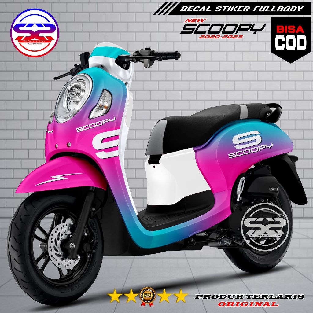 Decal Sticker Full Body Honda Scoopy 2020 2021 2022 2023 Motif Bunglon Pink Bisa Custome