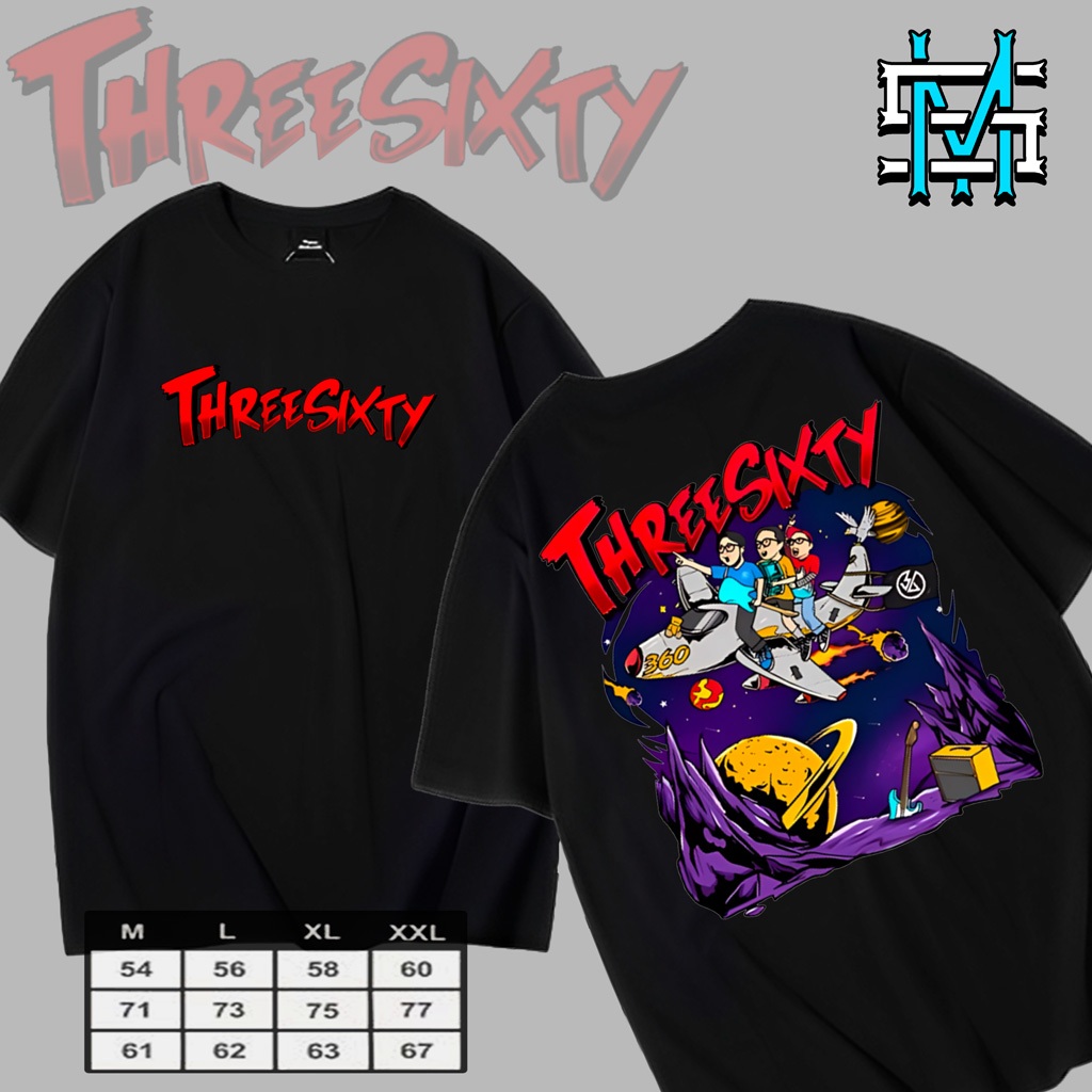 MODRNSTORE KAOS THREESIXTY KAOS THREESIXTY SKATEPUNK KAOS BAND COCOK UNTUK PRIA DAN WANITA