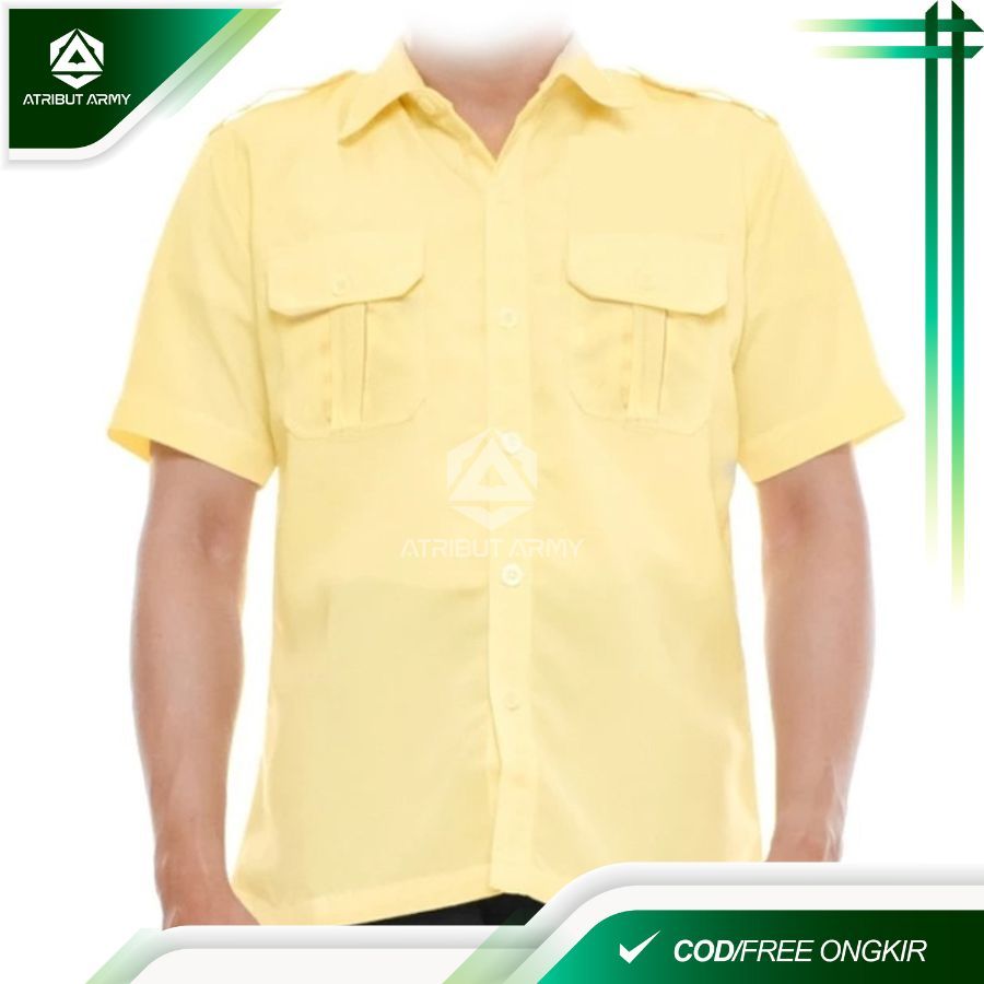 Seragam Kemeja Atasan PDH Security Satpam Cream Polos Pria