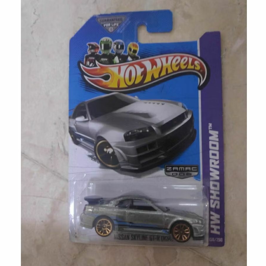 hot wheels 2013 Nissan skyline GT-R r34 zamac silver US card langka bkn lbwk silhouette transport te