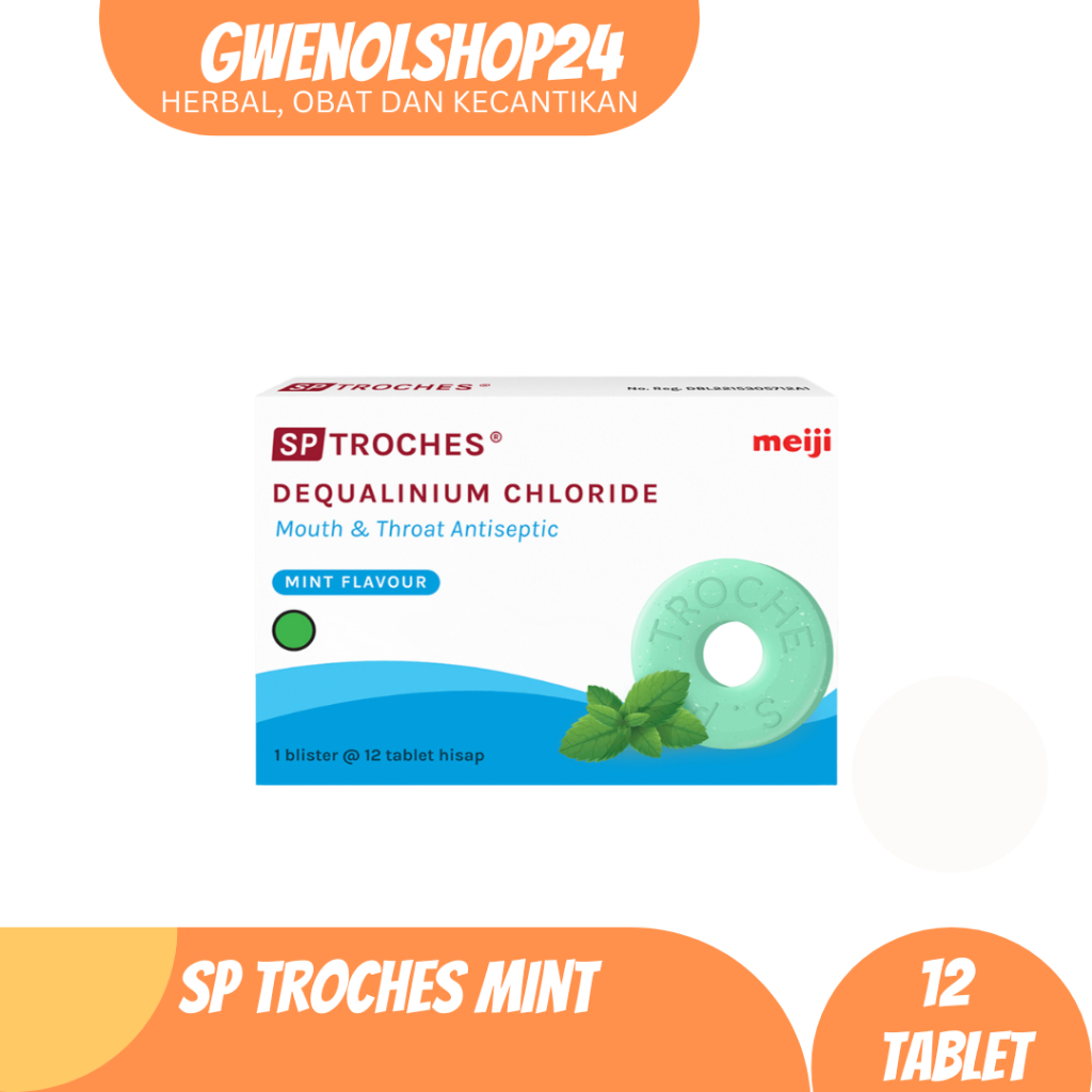 Sp Troches 12 Tablet Hisap Mint Meiji | Obat Radang Tenggorokan