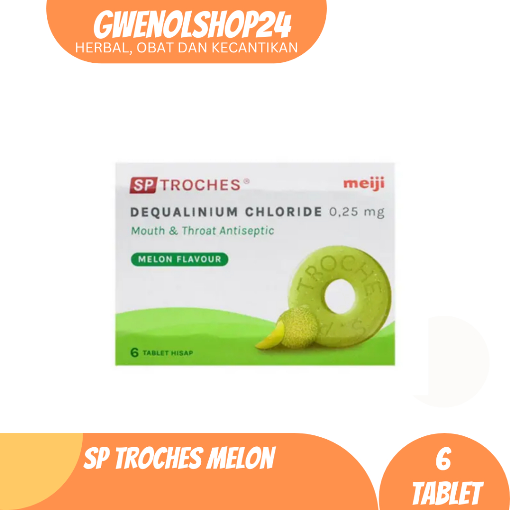 Sp Troches Melon 6's Tablet Hisap Meiji | Obat Radang Tenggorokan / Obat Sakit Tenggorokan