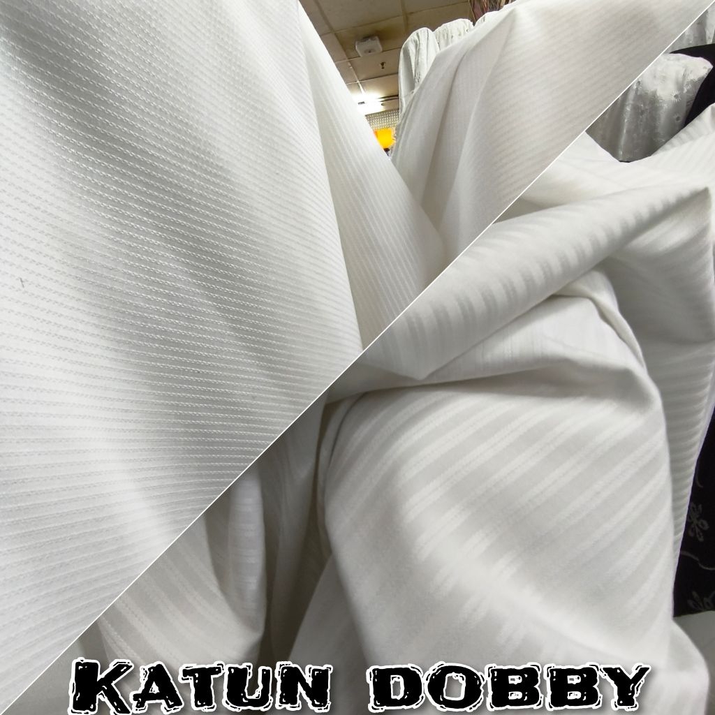 Bahan kain Katun Dobby Salur/Kain Dobby Salur[harga ½ meter]