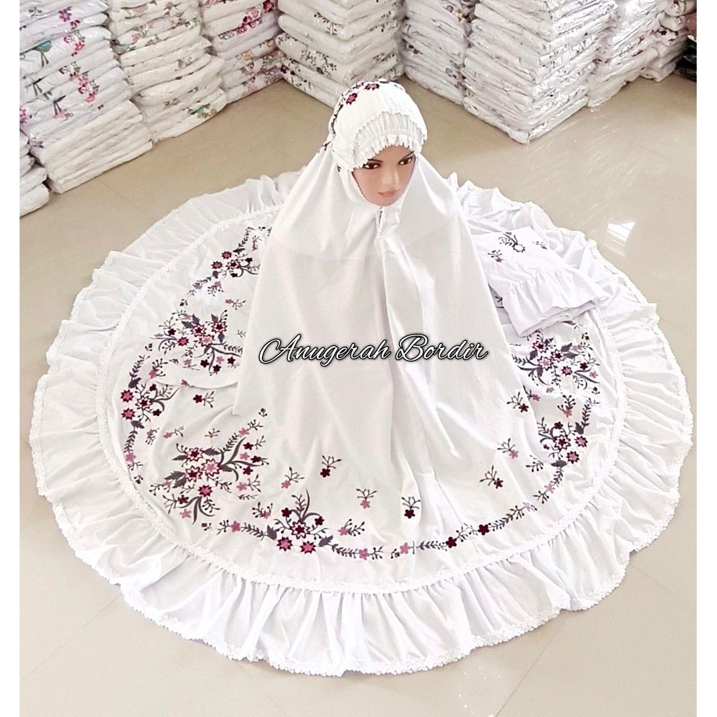 Mukena Bordir khas Bukittinggi / Padang bahan Katun mikro
