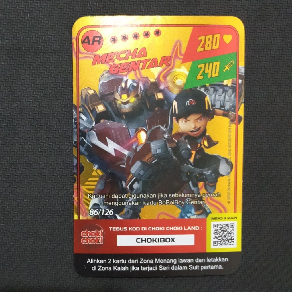 Harga boboiboy card choki choki Mecha gentar Terbaru Jul 2026 | BigGo ...