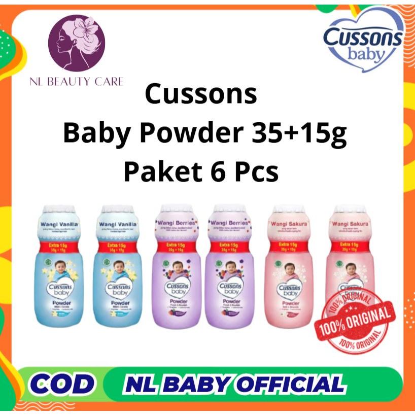 [ Paket 6 Pcs ] Cussons baby powder 50gr Bedak Bayi Paket Hemat