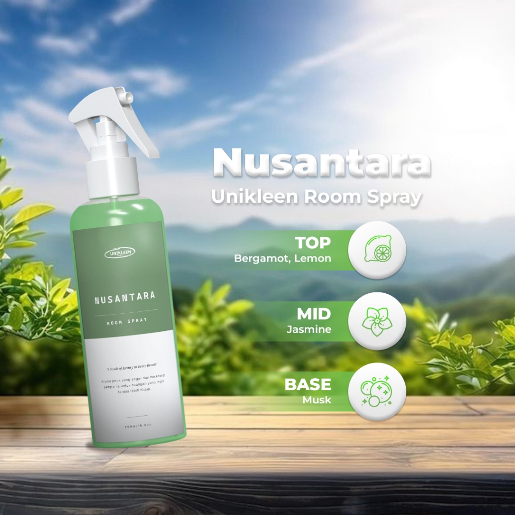 Unikleen Bed & Room Spray Nusantara - Pengharum Ruangan Anti Bakteri, Pewangi Sofa & Kasur, Linen Sp