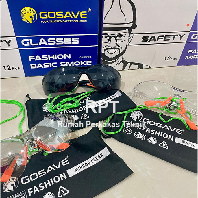 GOSAVE Kacamata Safety / Safety Glasses / Kacamata Pelindung / Kacamata Fashion