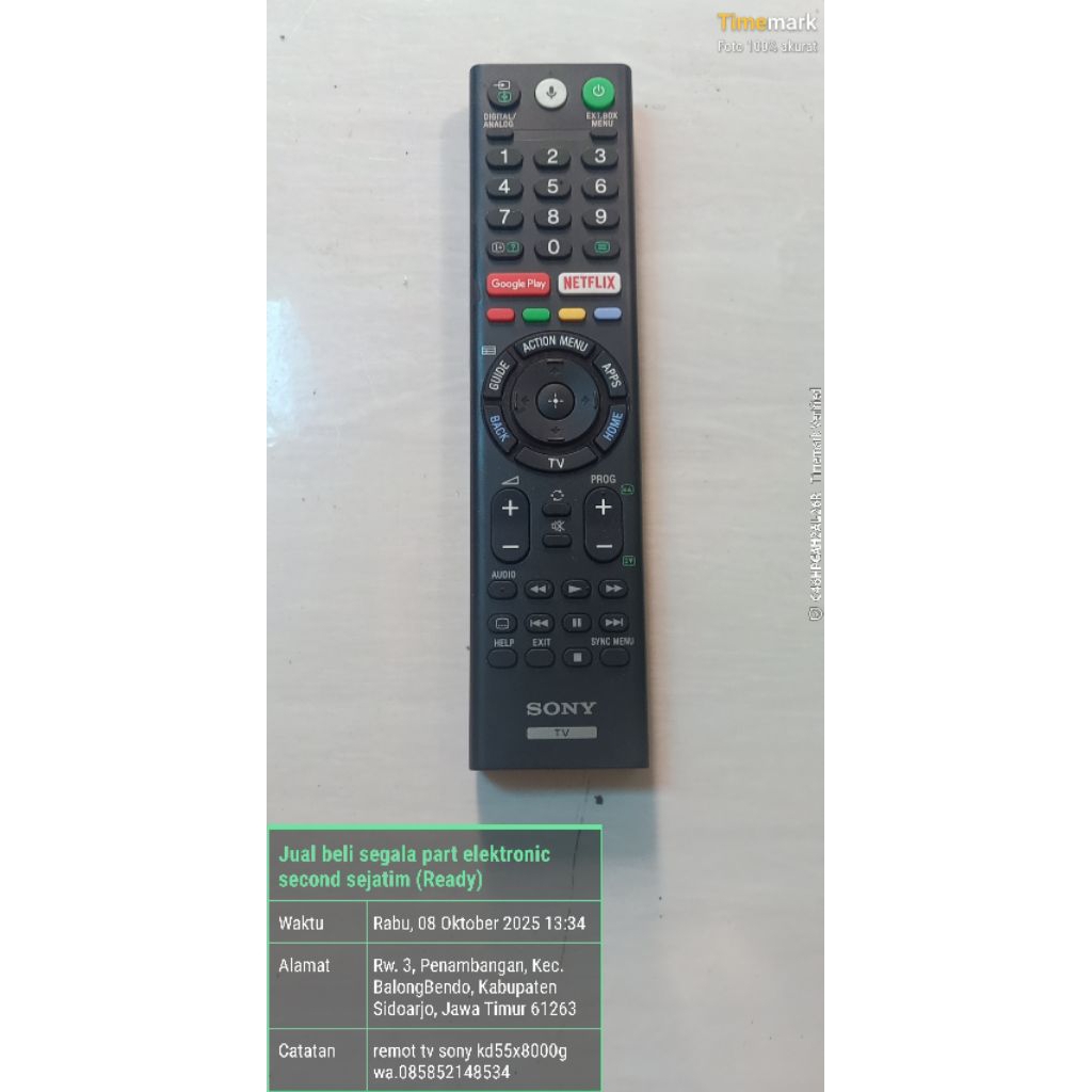 remot tv sony kd55x8000g