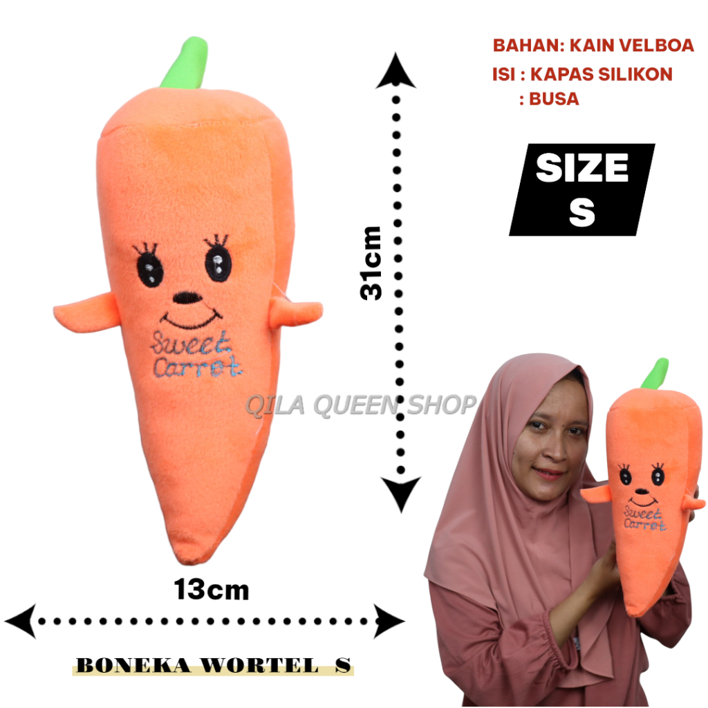 Boneka Wortel Sayur Murah, Bukan Boba, Bukan Teddy Bear Cocok Untuk Hadia