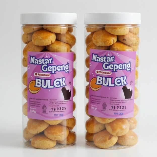 Kue Nastar Gepeng Bulek PODOENAK 650gr – Kue Kering Camilan Tradisional Renyah Gurih Manis