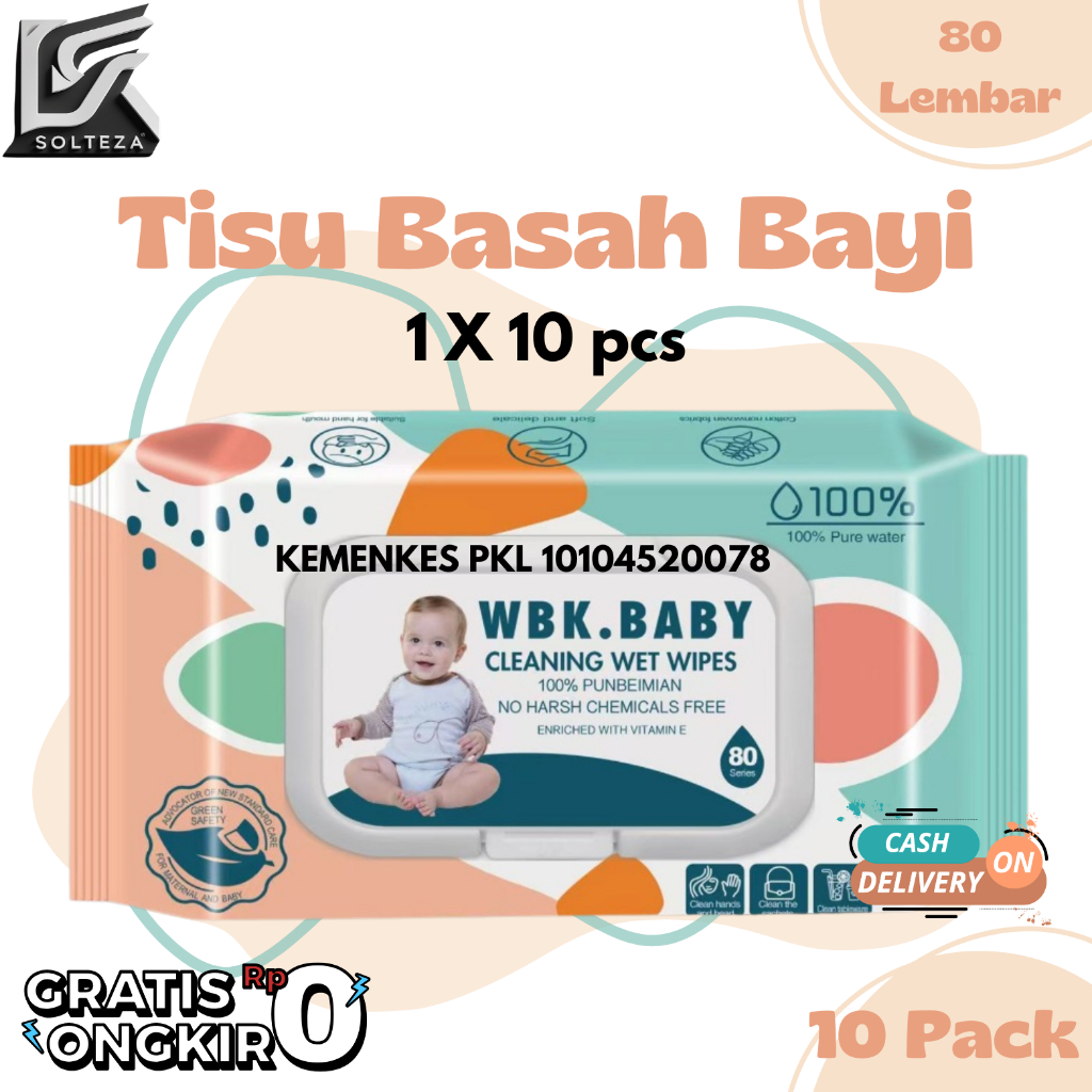 Tisu Basah Bayi 10pack Isi 80Lembar Tanpa Alkohol / SS-2