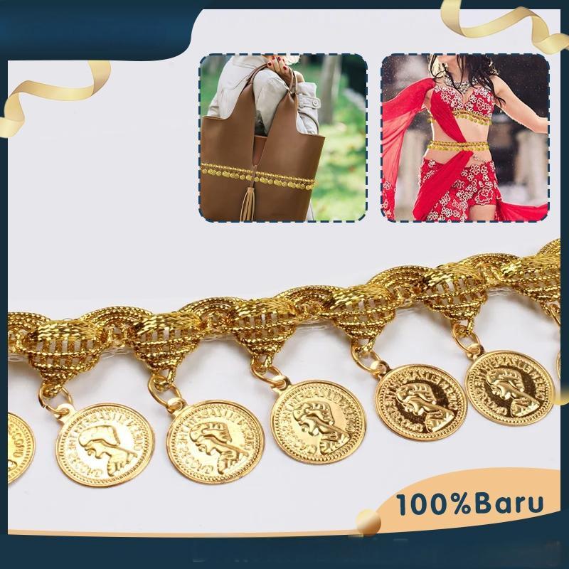 9m Renda Koin Emas Renda India Warna Emas Renda Ribbon Lace Trim Aksesoris
