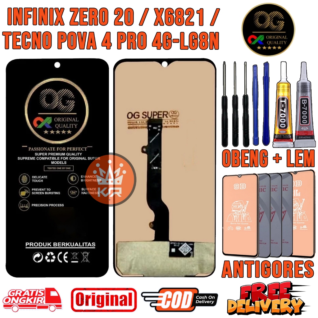 Lcd INFINIX ZERO 20 / X6821 / TECNO POVA 4 PRO 4G-LG8N Original OEM Quality Lcd Touchcsreen Fullset