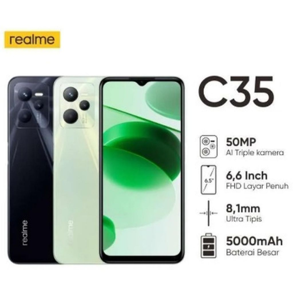 HP REALME C35 4/128 GB - RELMI C35 RAM 4GB ROM 128GB GARANSI RESMI