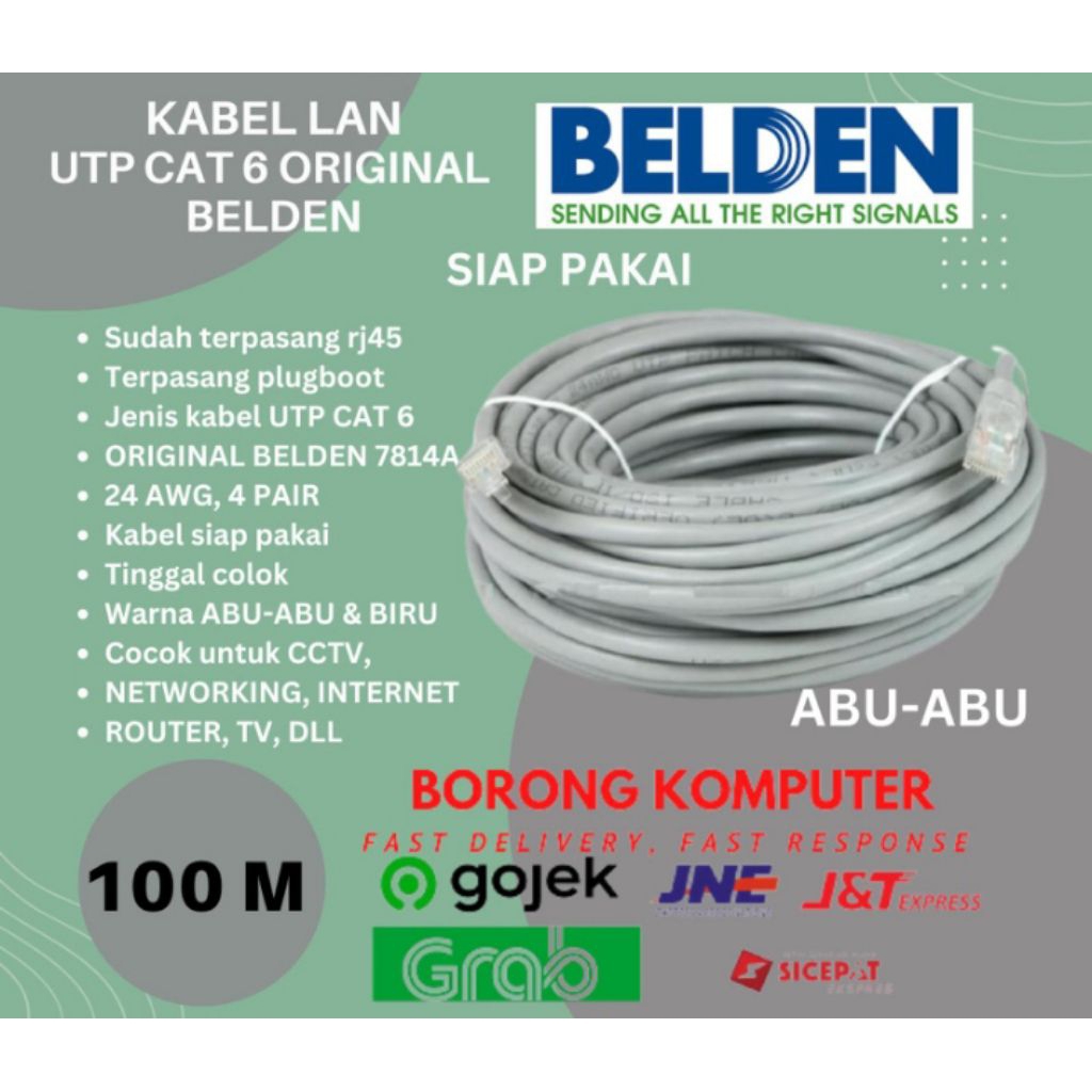 Kabel Belden Cat6 (100M) / KABEL LAN UTP CAT 6 BELDEN