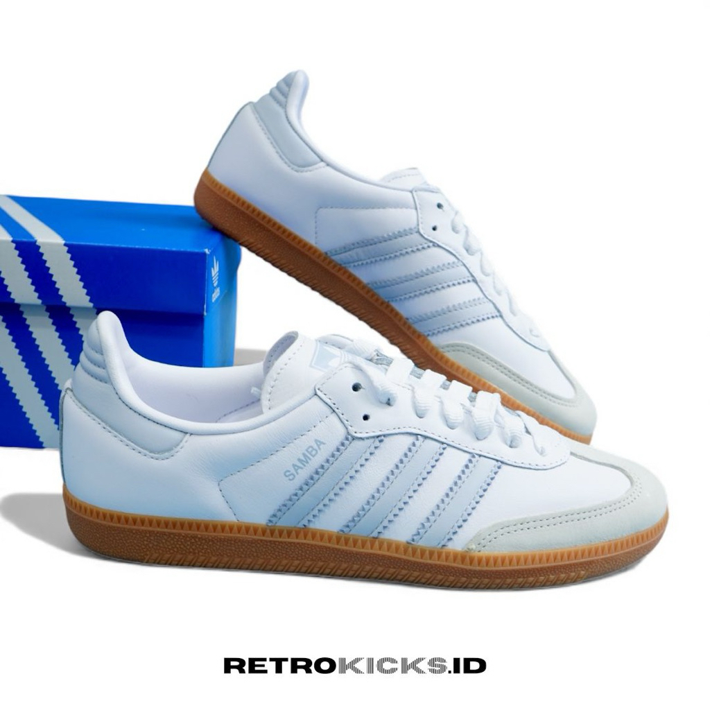 Adidas Samba OG IE0877 Sepatu Sneakers Wanita Putih Halo Biru