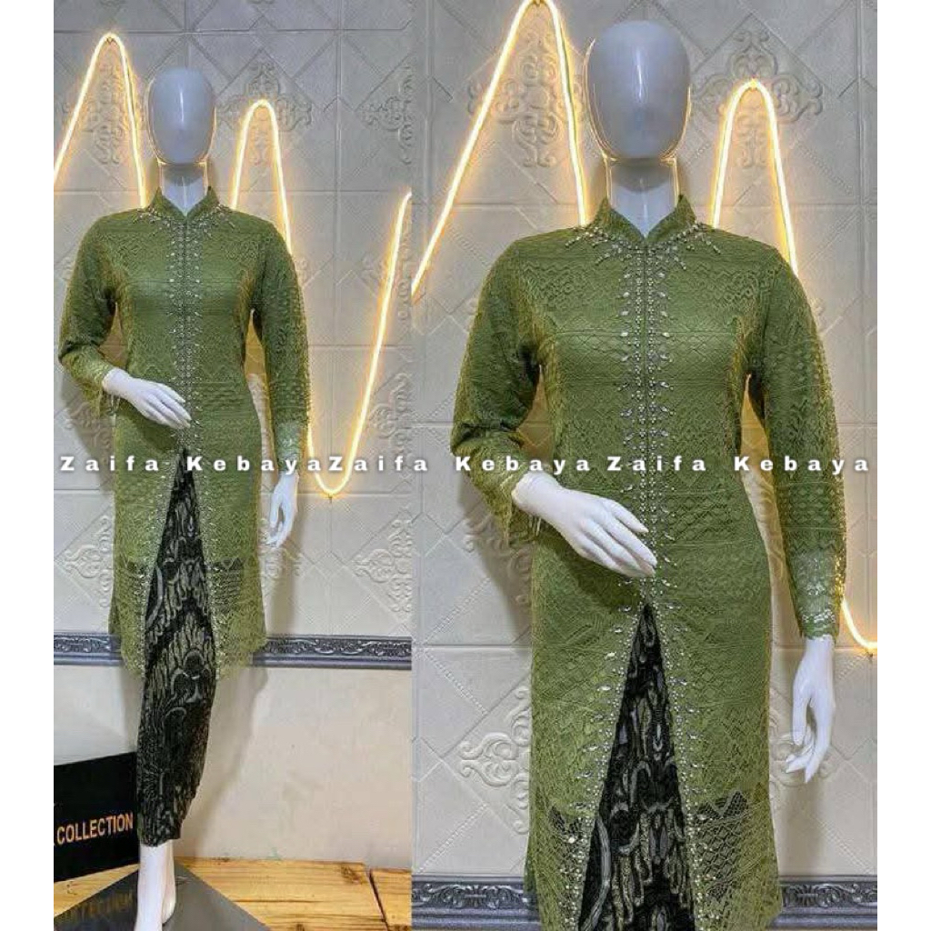Kebaya Tunik Brokat Busui Payet - Kebaya Modern - Kebaya Wisuda - Kebaya Brokat Modern - Kebaya Pest
