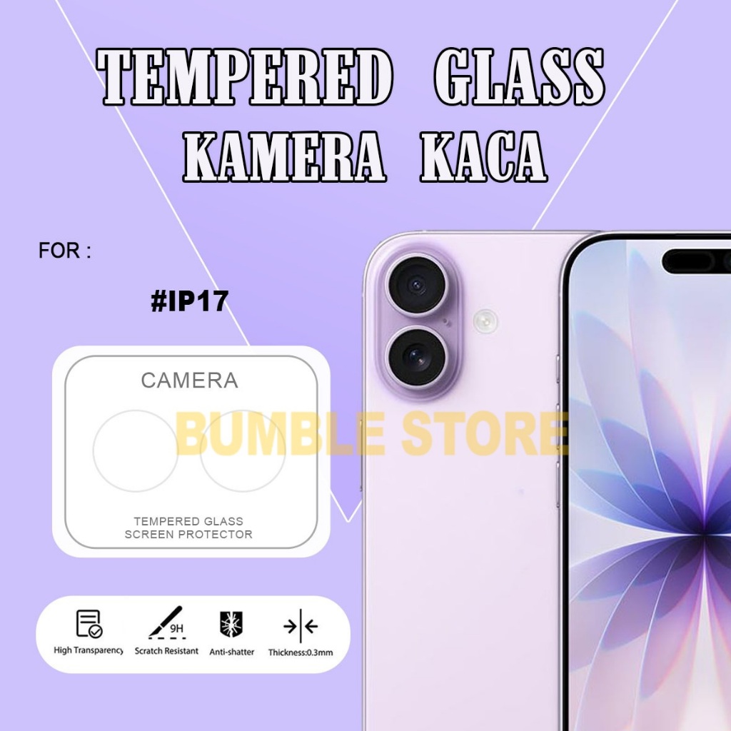 Antigores Kamera iPhone 17 iPhone 17 Air iPhone 17 Pro iPhone 17 Pro Max Tempered Glass Camera /Peli