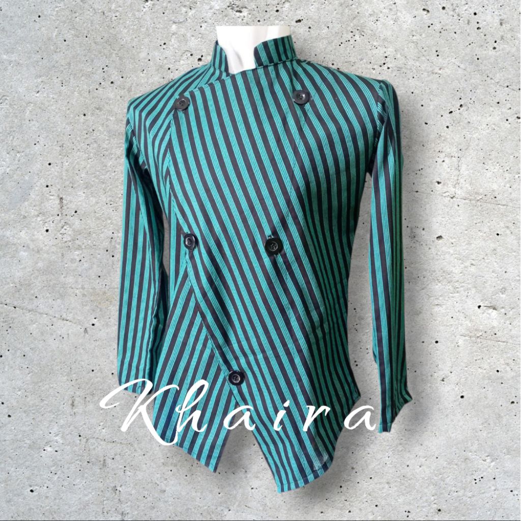 Beskap Lurik Pria Dewasa Premium Modern | Baju Adat Jawa ( Katun Tebal )