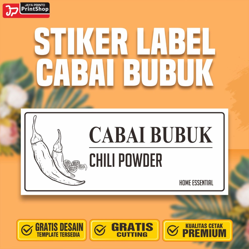 Stiker Label Bumbu Dapur Cabai Bubuk Ready Tahan Air_STICKER
