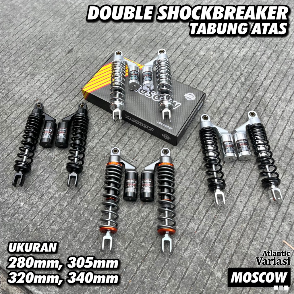 Shock Breaker Moscow Tabung Atas Klik Variasi Double SHOCKBREAKER 2 TABUNG 280MM 305MM 320MM 340MM S