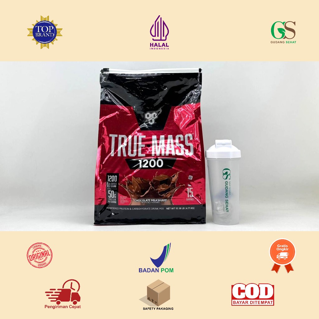 Manado BSN True Mass 1200 10 lbs - 4,71 Kg Penambah Berat Badan Free Shaker