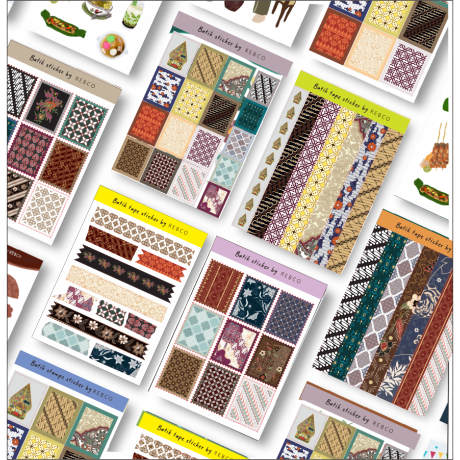 stiker batik stiker perangko stiker indonesia