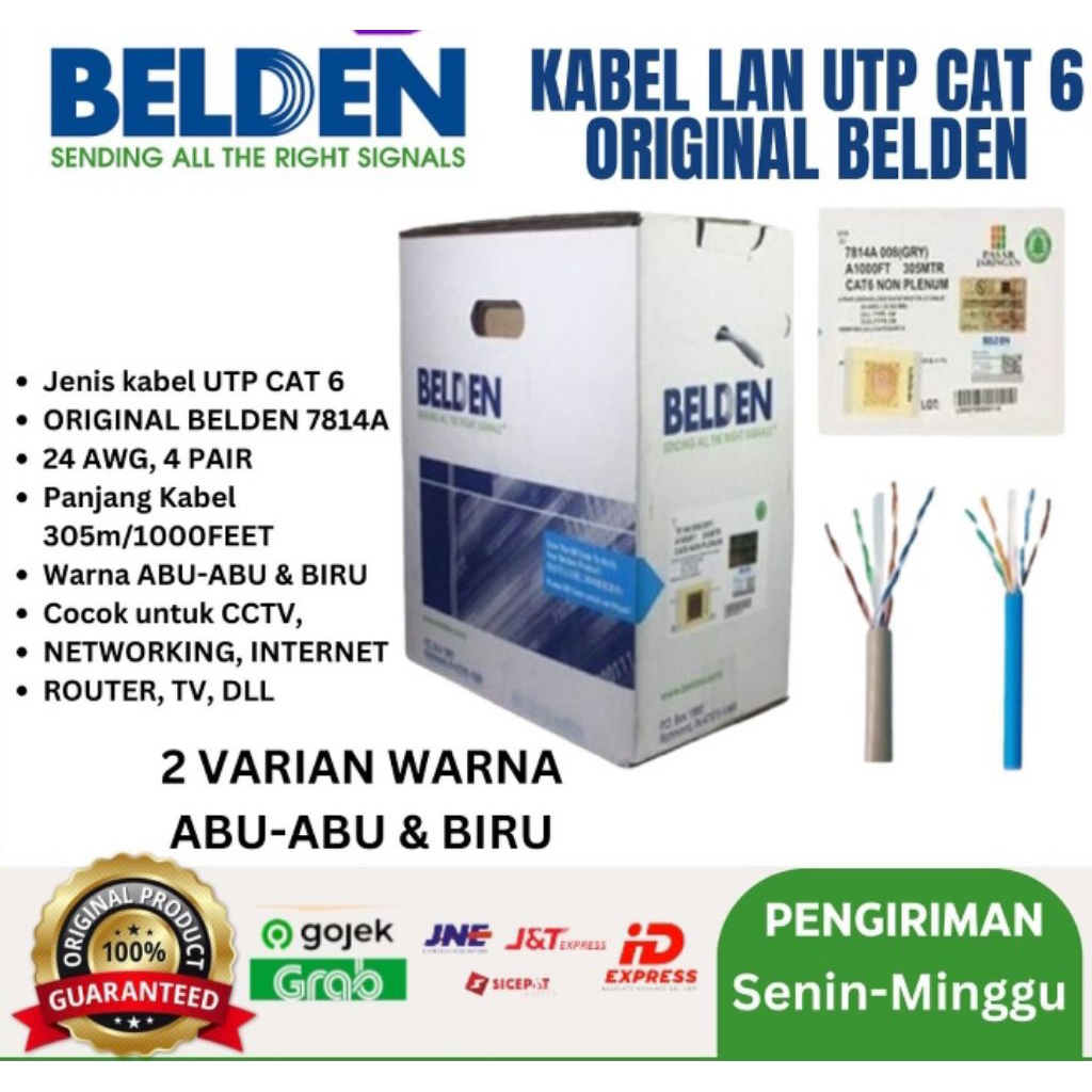 Kabel Belden Cat6 (305M/1ROLL) / KABEL LAN UTP CAT 6 BELDEN