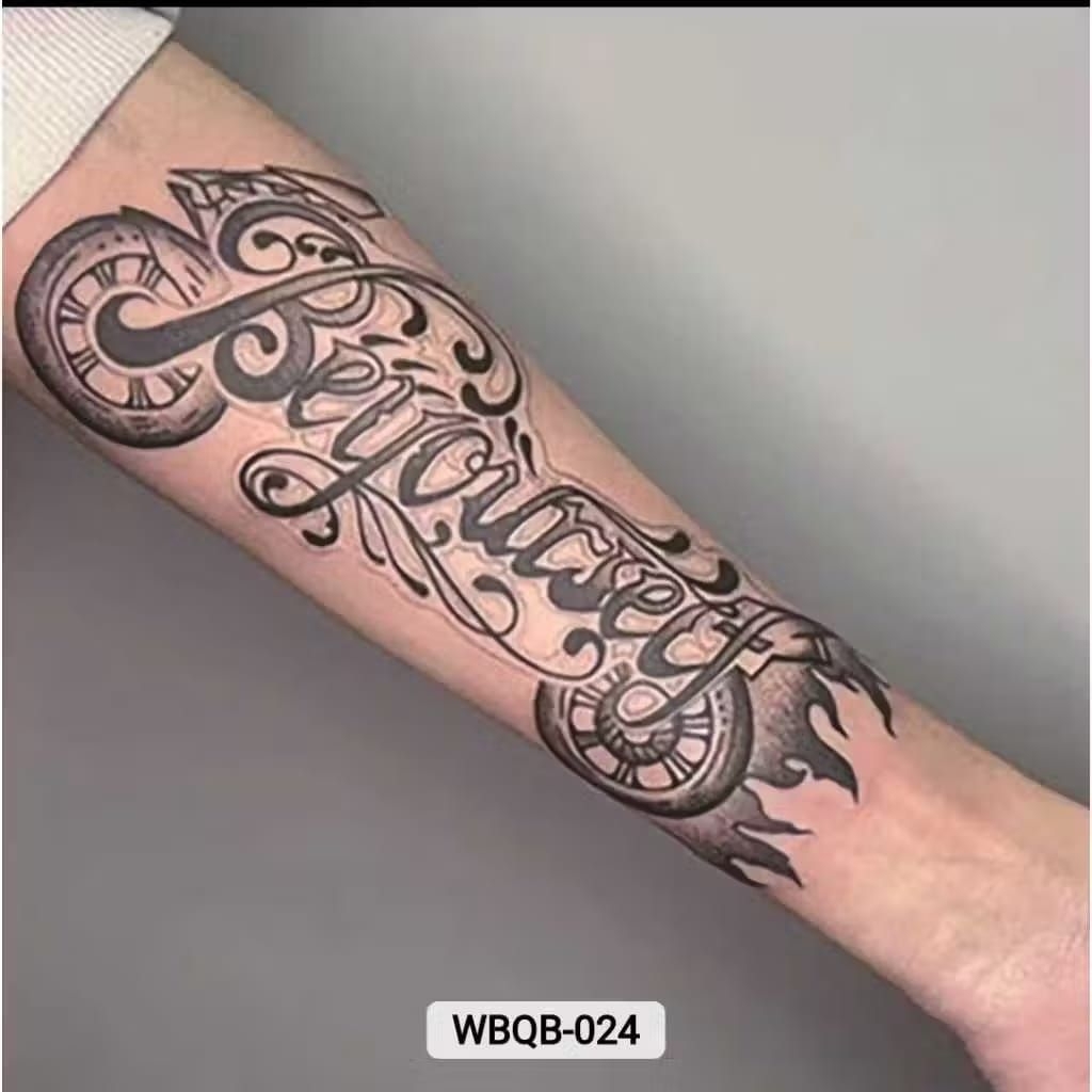 [ SEMI PERMANEN ] COD Tatto temporer WBQB 024 TULISAN KEREN tatto temporary untuk tangan lengan dada