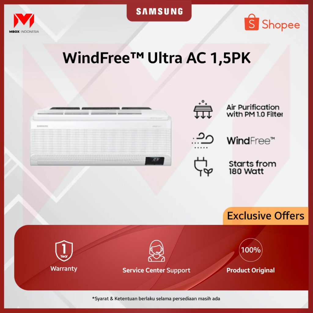 Samsung AC WindFree Ultra AC 1.5PK - AR12CYKAAWKNSE